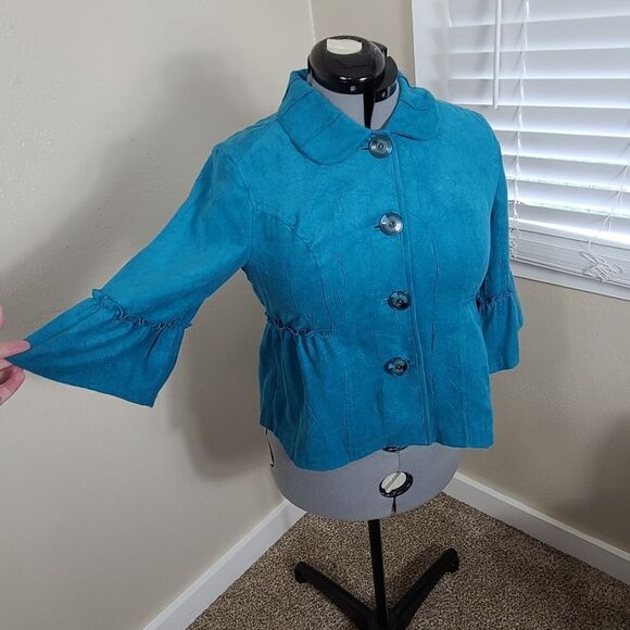 RQT Jacket Faux Suede Size Small EUC Bell Sleeves - Picture 5 of 14